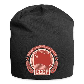Soviet Emblem Wreath Flag Pattern - Jersey Beanie - black - Front