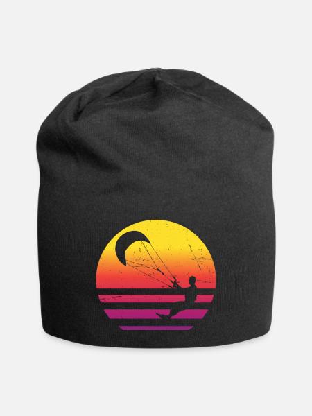 Kitesurfen Kiten Kitesurf Kitesurfer Damen - Jersey-Beanie - Schwarz