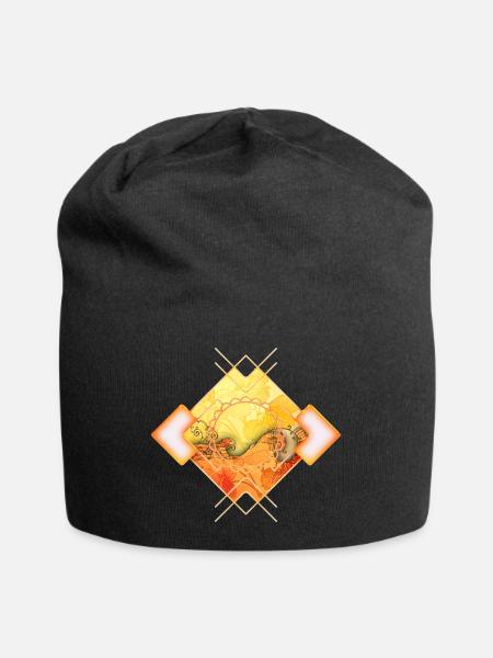 Elegante Rosen mit Noten - Jersey-Beanie - Schwarz