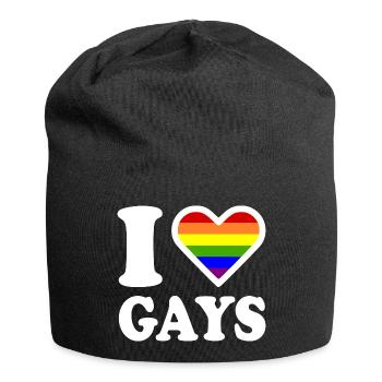 I love gays - Bonnet en jersey - noir - Devant