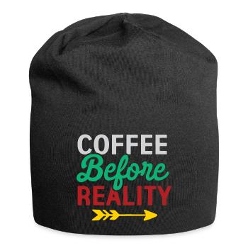 Le café avant la réalité - Bonnet en jersey - noir - Devant