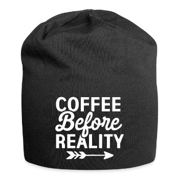 Le café avant la réalité - Bonnet en jersey - noir - Devant