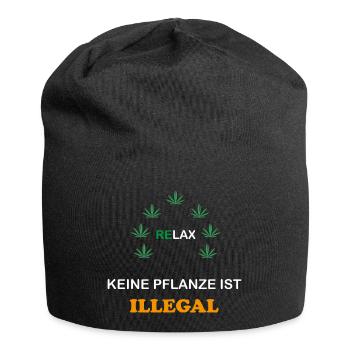 Cannabis Statement. Legalisierung. Kiffen. Gras - Jersey-Beanie - Schwarz - Vorne