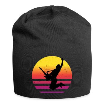 E-gitarre Herren akustische gitarre Gitarrenspiele - Jersey-Beanie - Schwarz - Vorne