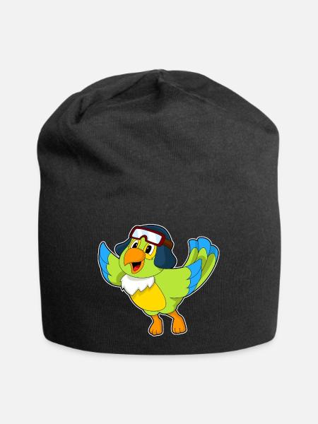 Papagei Pilot Pilotenmütze - Jersey-Beanie - Schwarz