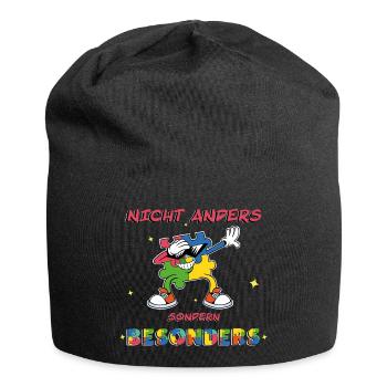 Nicht anders, sondern besonders und einzigartig - Jersey-Beanie - Schwarz - Vorne