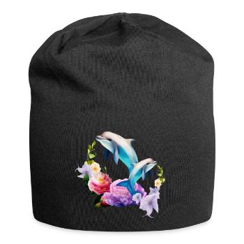 Delfine Die entzückendsten Kreaturen des Meeres - Jersey-Beanie - Schwarz - Vorne