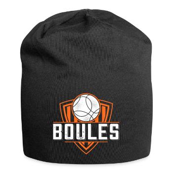 Boule boule boules pour bouler pétanque - Bonnet en jersey - noir - Devant