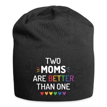 Deux mamans valent mieux qu’une - Mois de la fierté LGBT - Bonnet en jersey - noir - Devant
