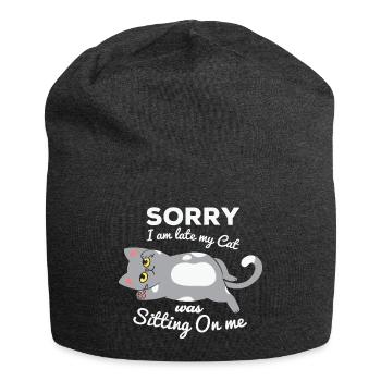 nicht morgens, zu spät kommen, den Wecker verpassen - Jersey-Beanie - Anthrazit - Vorne