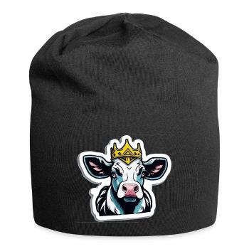 La vache est reine - Bonnet en jersey - noir - Devant
