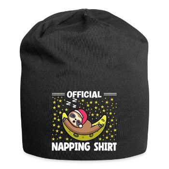 amant paresseux endormi pingouin mignon sieste - Bonnet en jersey - noir - Devant