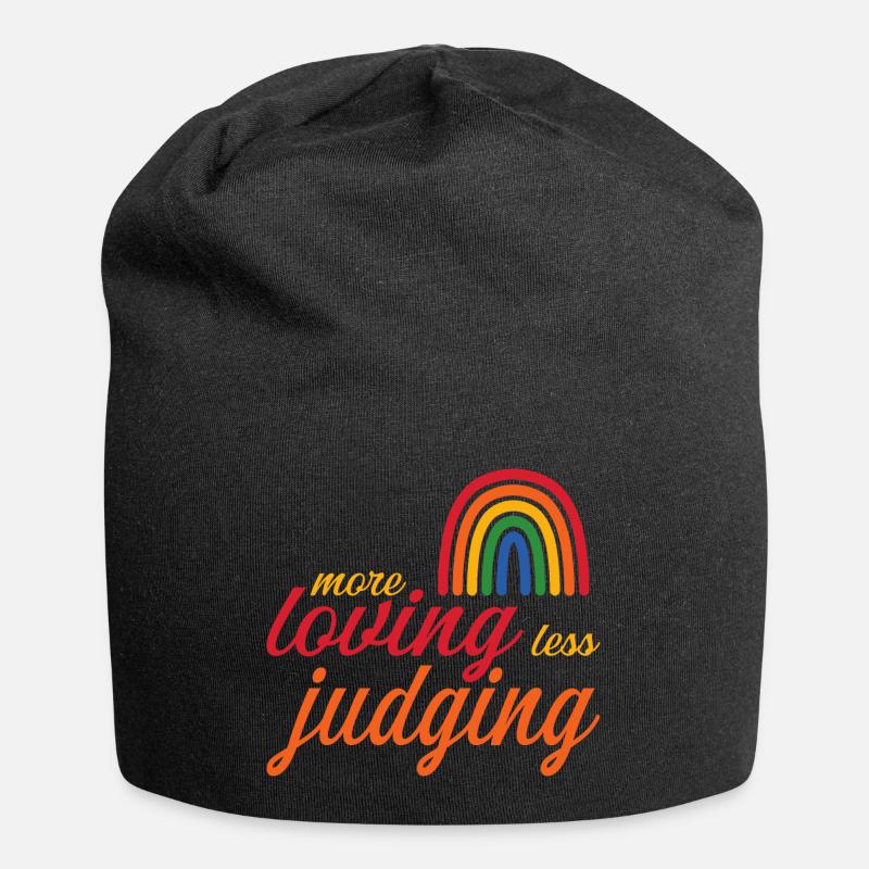 Womens Pride More Loving Less Judging - Jersey-Beanie - Schwarz