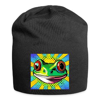 Frog Pop Art - Jersey Beanie - black - Front