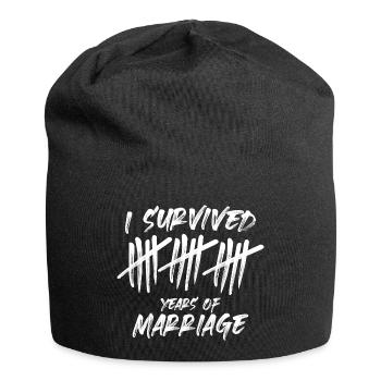 J’ai survécu à 15 ans de mariage drôle - Bonnet en jersey - noir - Devant