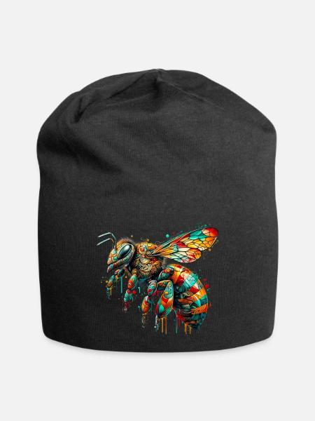 Biene - Jersey-Beanie - Schwarz