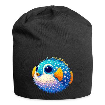 Kugelfisch - Jersey-Beanie - Schwarz - Vorne
