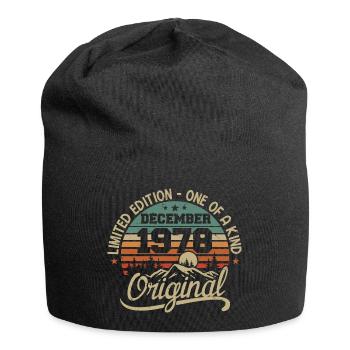 Originalgeschenk zum 47. Jubiläum, Dezember 1978 - Jersey-Beanie - Schwarz - Vorne