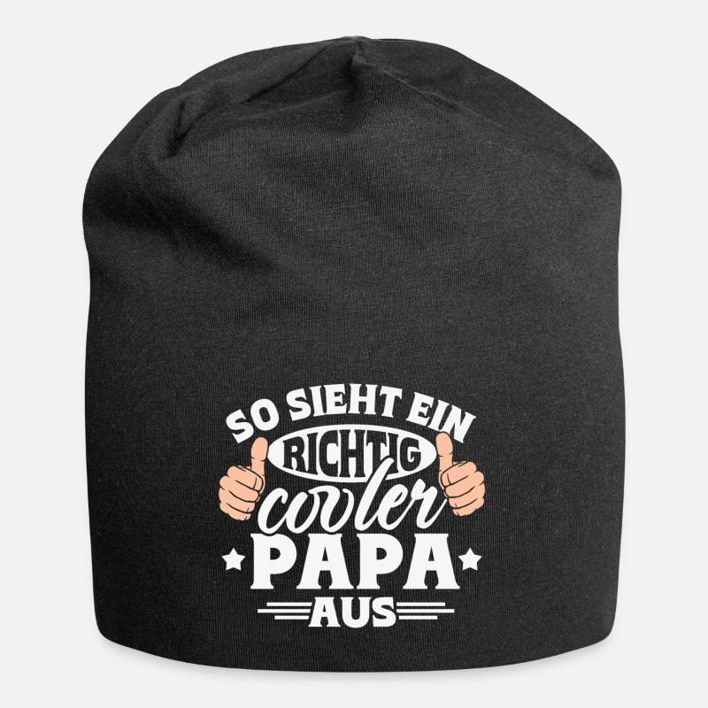 So sieht ein richtig cooler Papa aus - Jersey-Beanie - Schwarz
