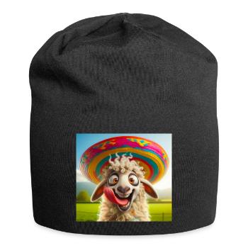 Mouton au sombrero - Bonnet en jersey - noir - Devant