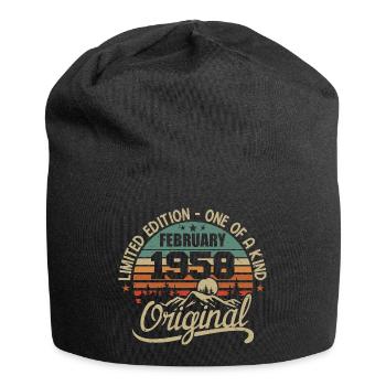 Né En Février 1958 Cadeau Millésime - Février 1958 - Bonnet en jersey - noir - Devant