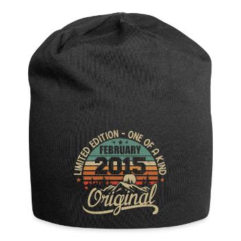 Né En Février 2015 Cadeau Millésime - Février 2015 - Bonnet en jersey - noir - Devant