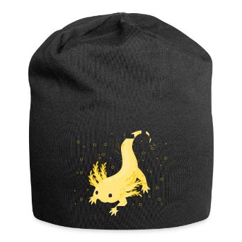 Design gecko lumineux avec détail jaune - Bonnet en jersey - noir - Devant