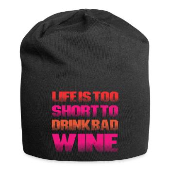 Life too short for bad wine - Jersey Beanie - black - Front