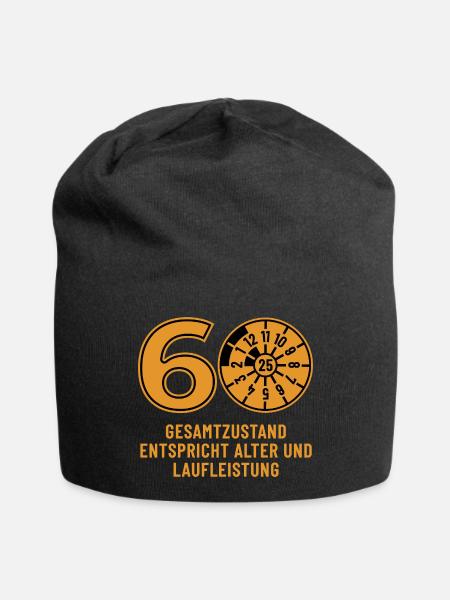 HU November 2025 - 60 Jahre - Geburtstag Geschenk - Jersey-Beanie - Schwarz
