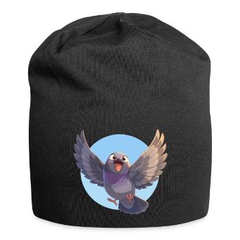 Tauben Taube - Jersey-Beanie - Schwarz - Vorne