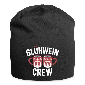 Glühwein Crew Frohe Weihnachten Weihnachtsmarkt - Jersey-Beanie - Schwarz - Vorne