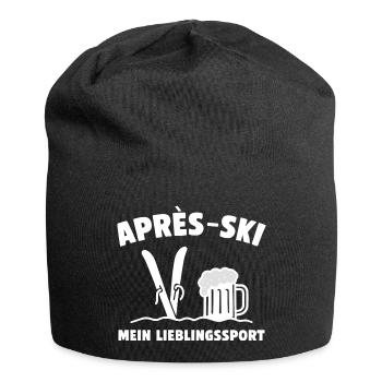 Après-Ski! Mein Lieblingssport! - Jersey-Beanie - Schwarz - Vorne