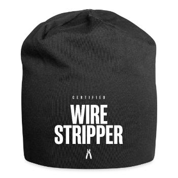 Certified Wire Stripper Funny Electrician Humor - Jersey Beanie - black - Front