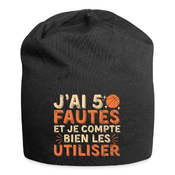 Ich habe fünf Fouls, Humor-Basketball - Jersey-Beanie - Schwarz - Vorne