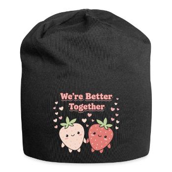 Together We’re Better Strawberries - Jersey Beanie - black - Front