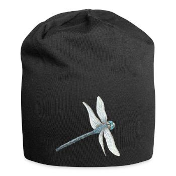 Teal Dragonfly Illustration - Jersey Beanie - black - Front