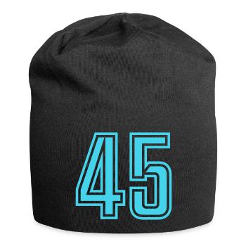 45 - Jersey-Beanie - Schwarz - Vorne