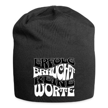 Erfolg braucht keine Worte Graffiti Wordart l - Jersey-Beanie - Schwarz - Vorne