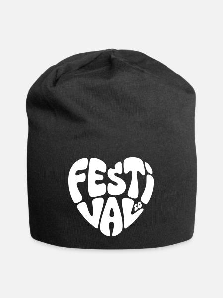 Festival 26 - Herz Form - Herzform - Festival 2026 - Jersey-Beanie - Schwarz