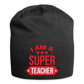Großer Lehrer Moderne Typografie und Sterne - Jersey-Beanie - Schwarz - Vorne
