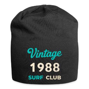 Vintage 1988 Surf Club Retro Geburtsjahr Geschenk - Jersey-Beanie - Schwarz - Vorne
