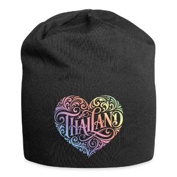 Thailand Herz Bunt - Jersey-Beanie - Schwarz - Vorne