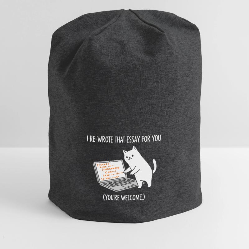 Code cat explains tasks Jersey Beanie