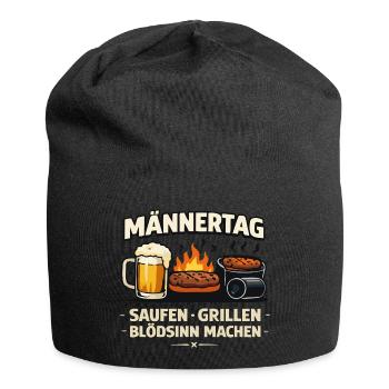 MännerTag Grillgaudi Design - Jersey-Beanie - Schwarz - Vorne