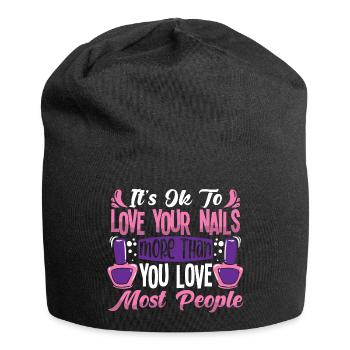Nail Designer Nail Designer Cosmetics Nail Salon - Jersey Beanie - black - Front