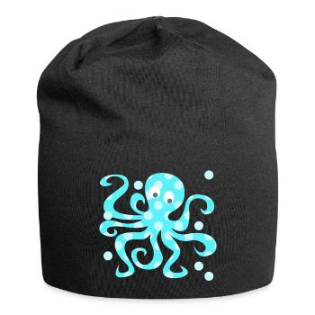 Poulpe Calamar Points Points Bestioles Animal marin comique - Bonnet en jersey - noir - Devant