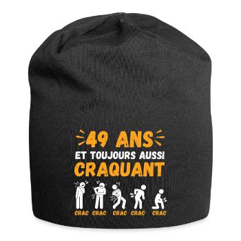 49 Ans Toujours Aussi Craquant Humour Crac - Bonnet en jersey - noir - Devant