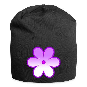 Blume - Jersey-Beanie - Schwarz - Vorne