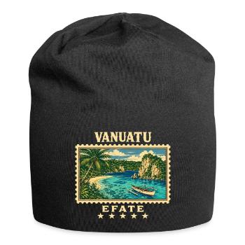 Vanuatu Efate Vintage Travel Brand - Jersey Beanie - black - Front