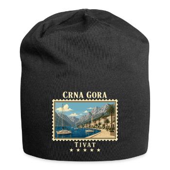 Montenegro Tivat Vintage Reisemarke - Jersey-Beanie - Schwarz - Vorne